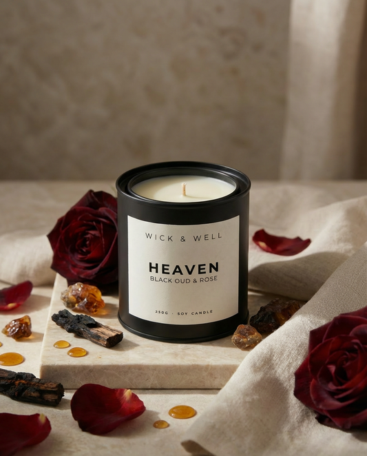HEAVEN — Black Oud & Rose |Paint Tin Candle
