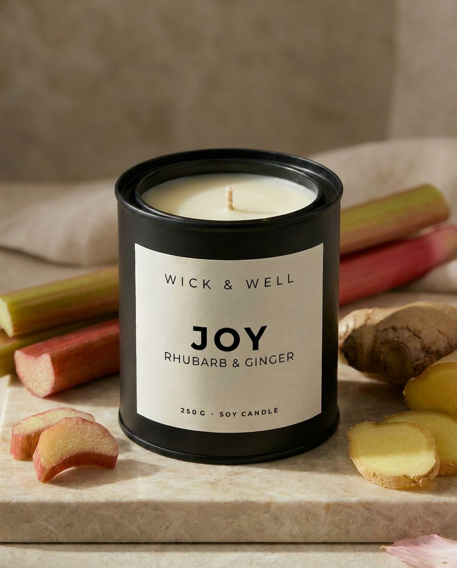 JOY — Rhubarb & Ginger | Paint Tin Candles