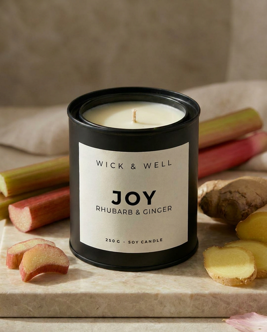 JOY — Rhubarb & Ginger | Paint Tin Candles