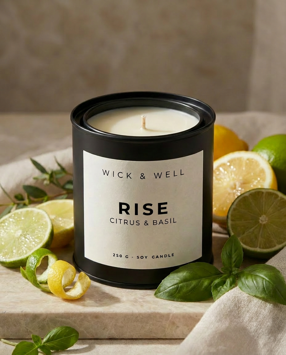 RISE — Citrus & Basil | Paint Tin Candle